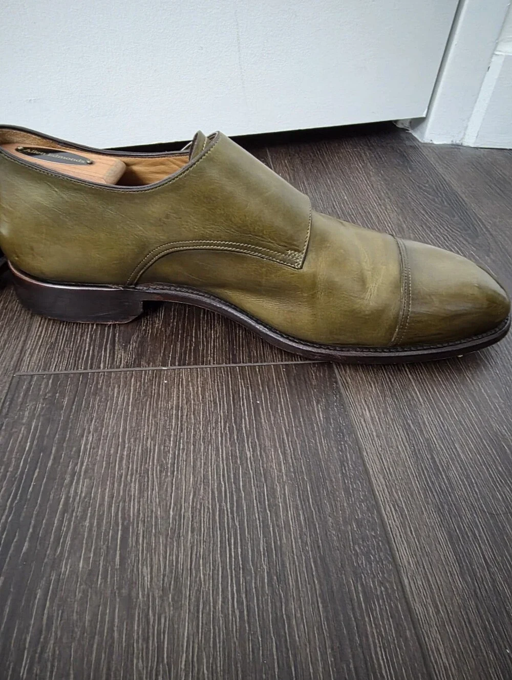 Carlos Santos Olive Double Monk Strap 12 + Reiss Belt 34
